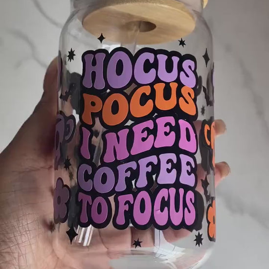 Hocus Pocus Coffee Libby Can 16 oz/ Iced Coffee Glass
