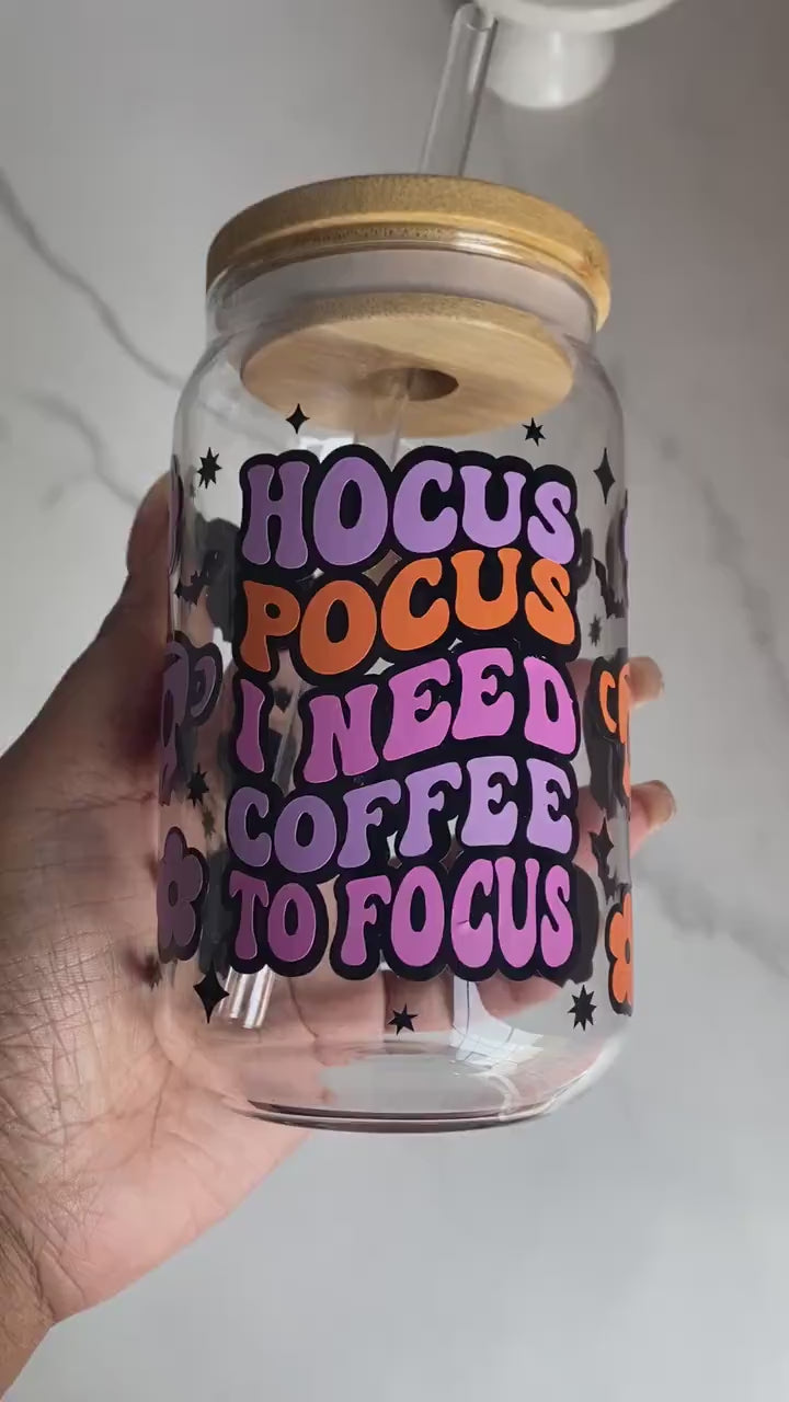 Hocus Pocus Coffee Libby Can 16 oz/ Iced Coffee Glass
