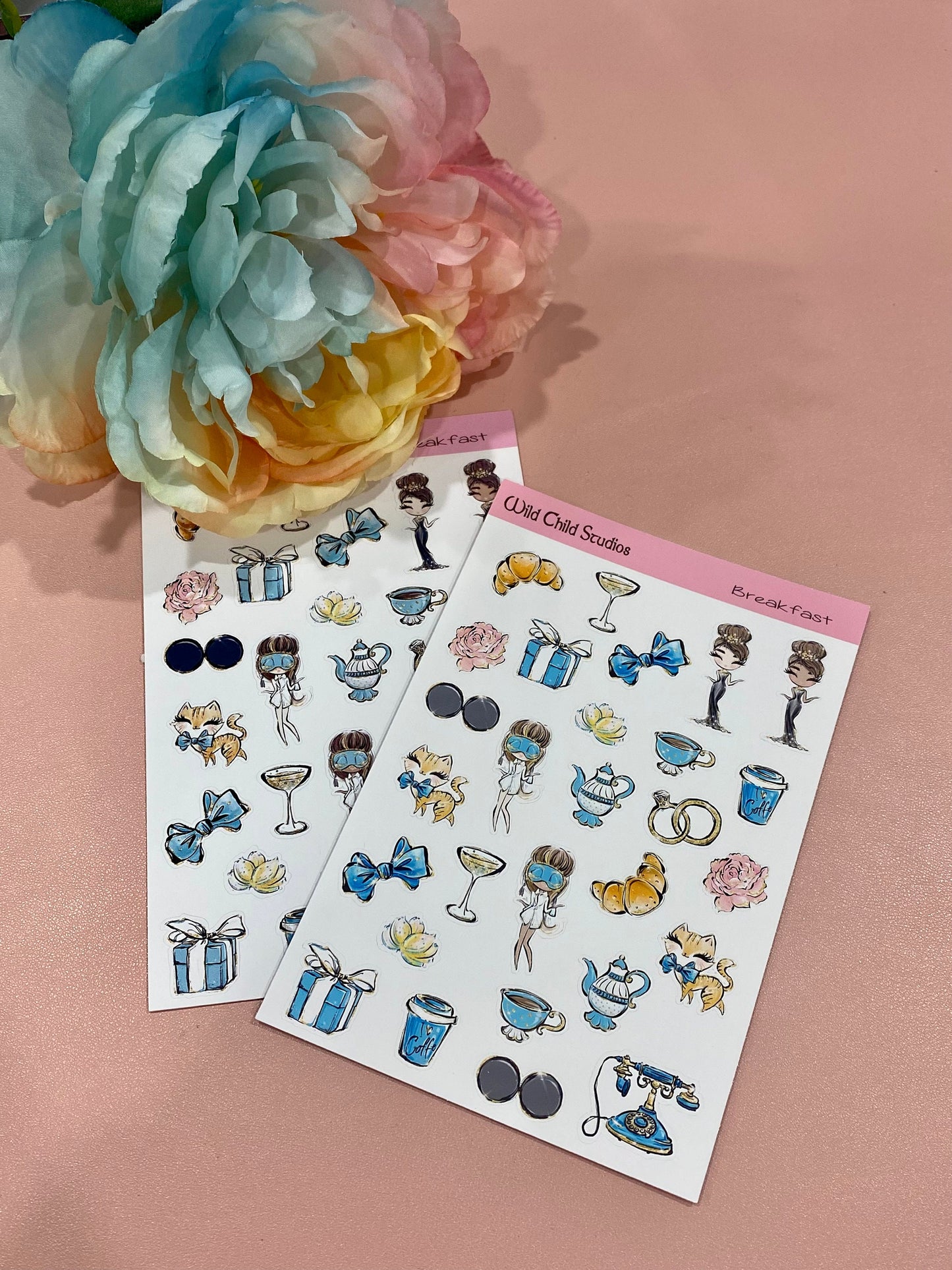 Breakfast Tiffany Planner Stickers
