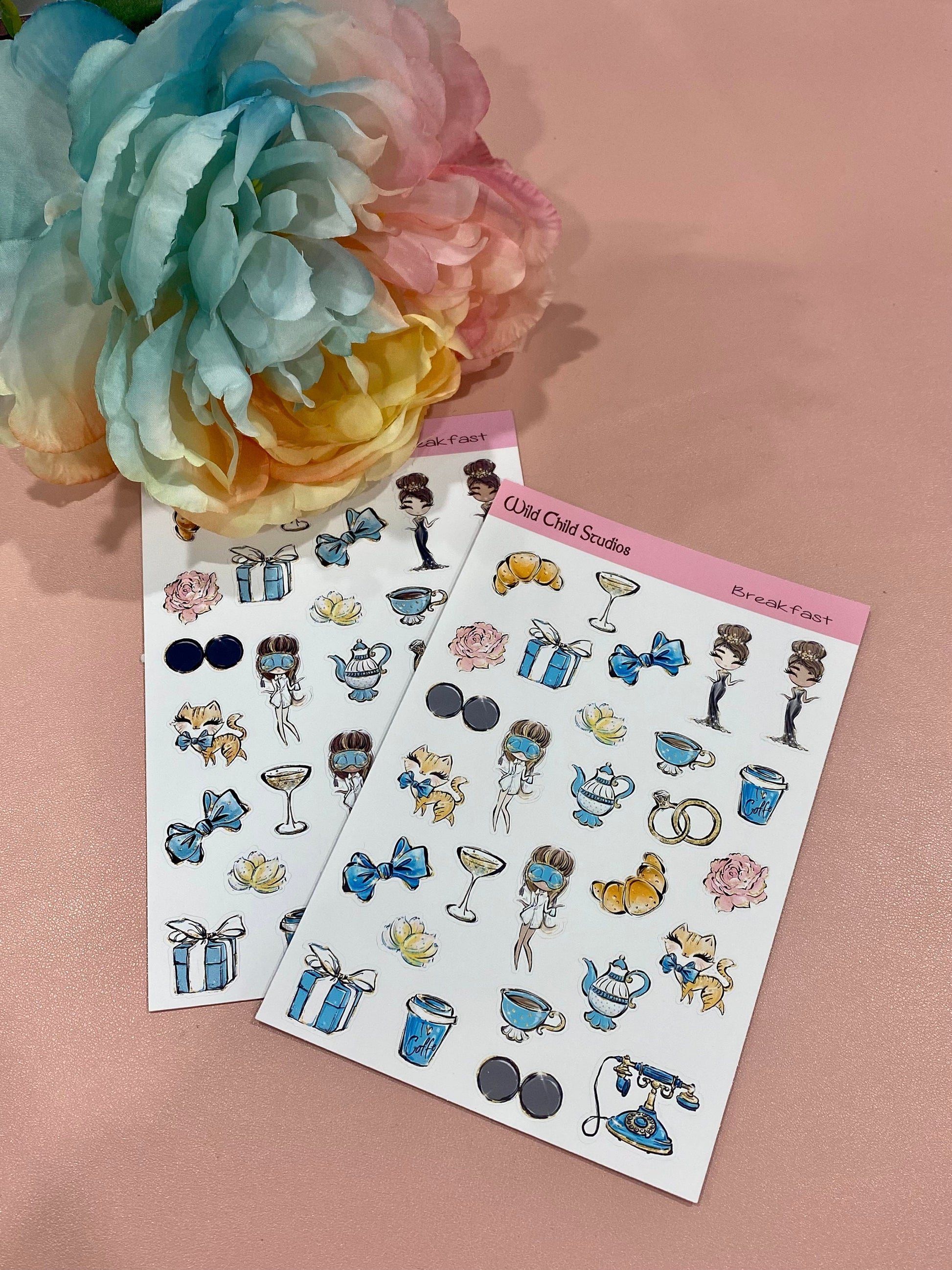 Breakfast Tiffany Planner Stickers