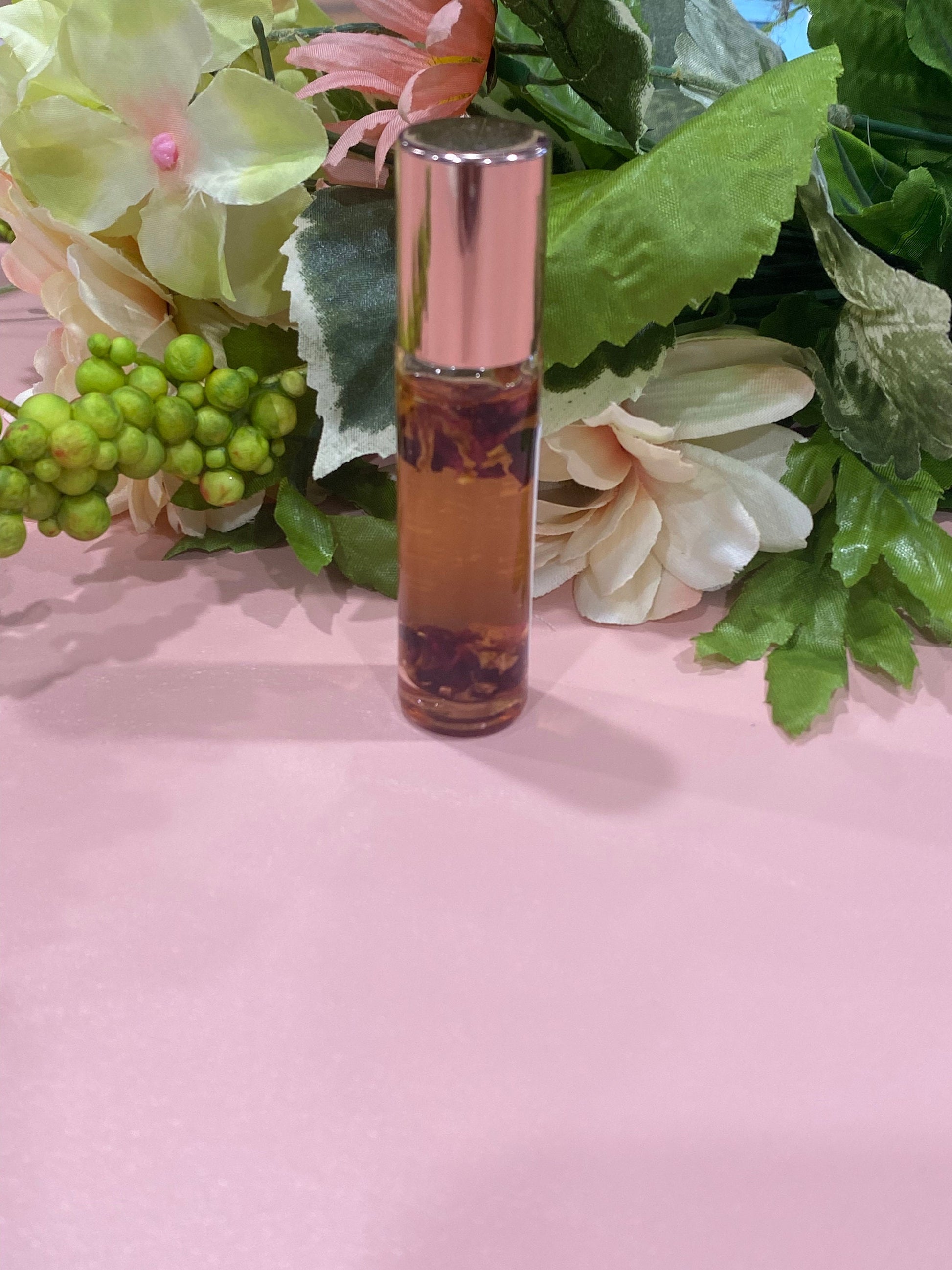Organic Rose Petal Lip Oil, Hydrating Lip Oil, Infused Lip Oil