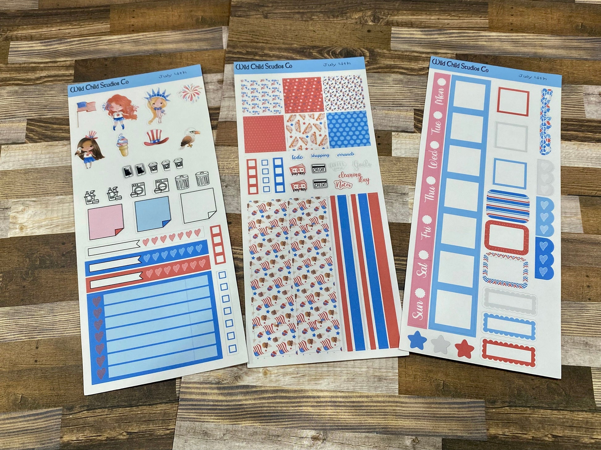 Independence Day July 4th Hobo Weeks Sticker Kit