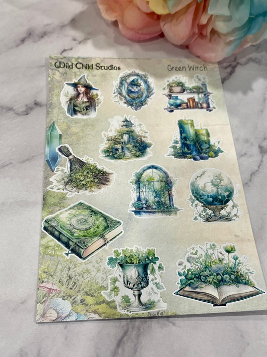 Green Witch Planner Stickers