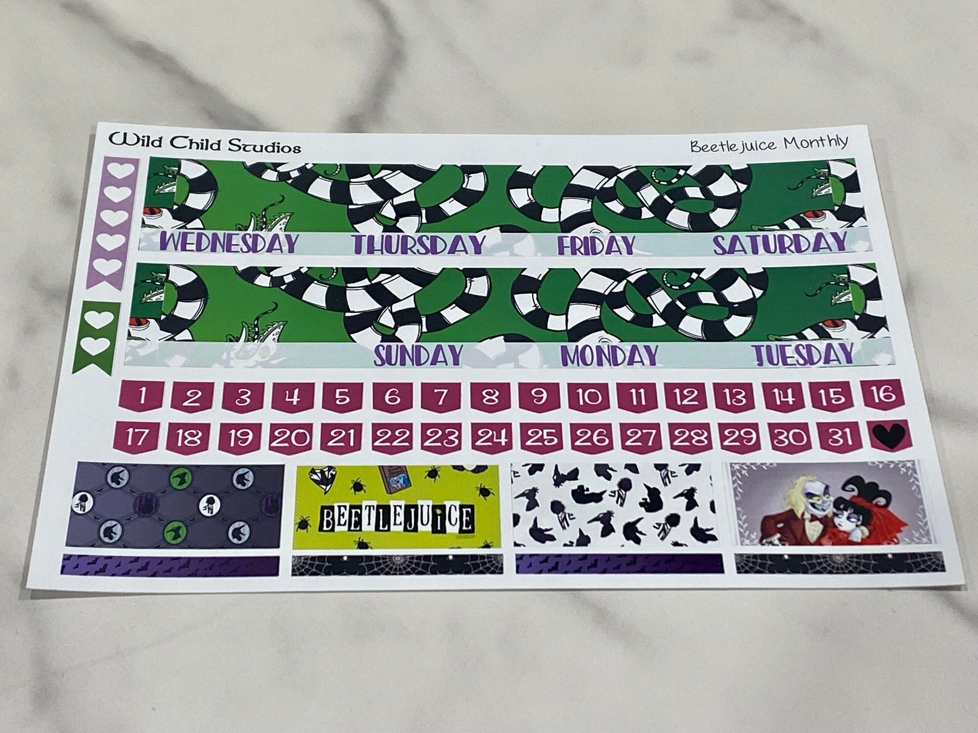 Beetlejuice Happy Planner Classic Monthly Kit-Physical Kit