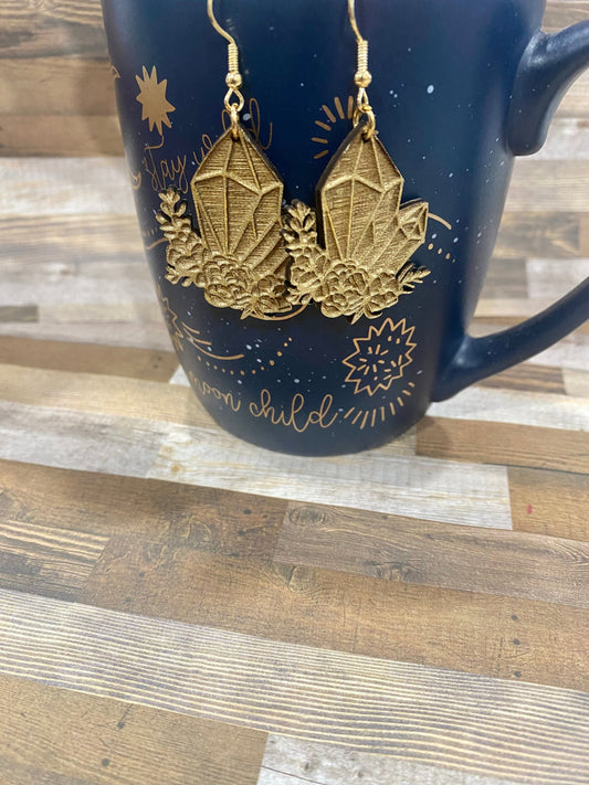 Crystal Wood Earrings