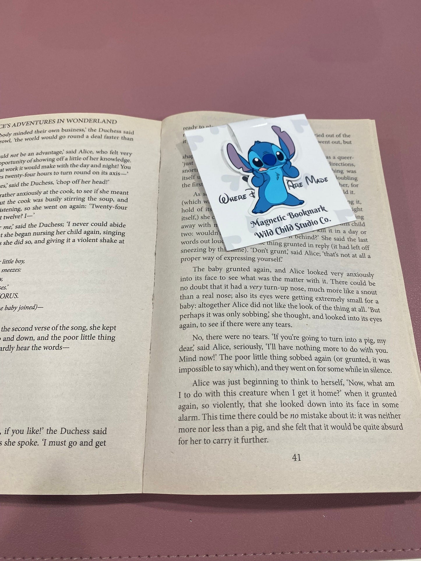 Stitch Inspired Magnetic Bookmark