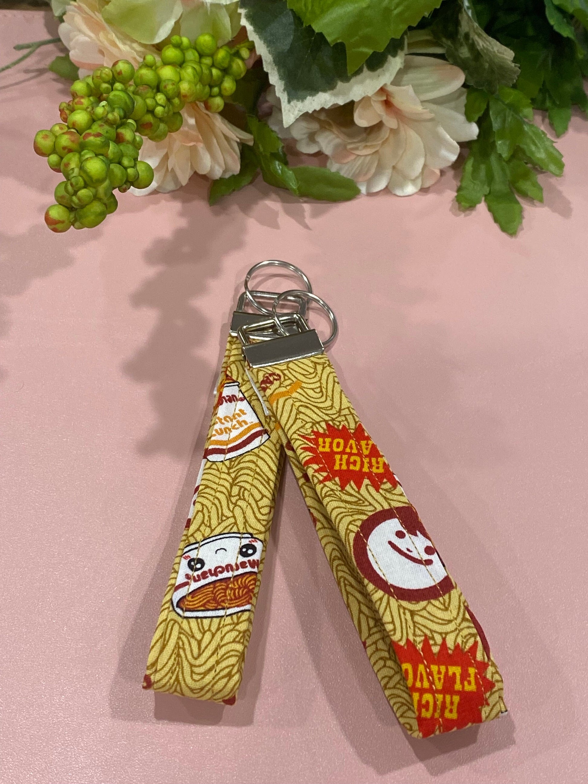 Kawaii Ramen Theme Wristlet Keychain Key FOB