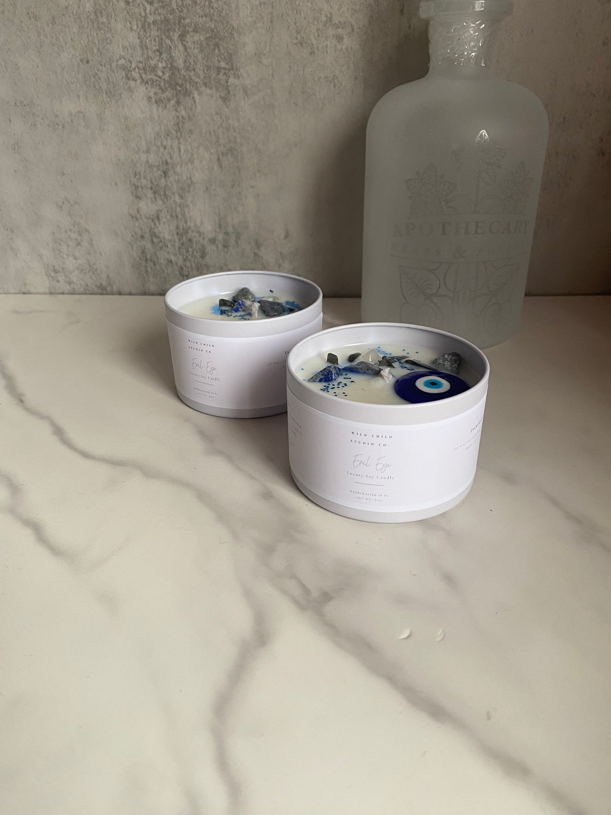Evil Eye Crystal Soy Candle 8 oz