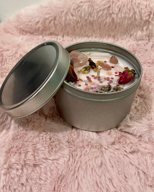 Love Spell Hand Poured Crystal Soy Candle 8 oz