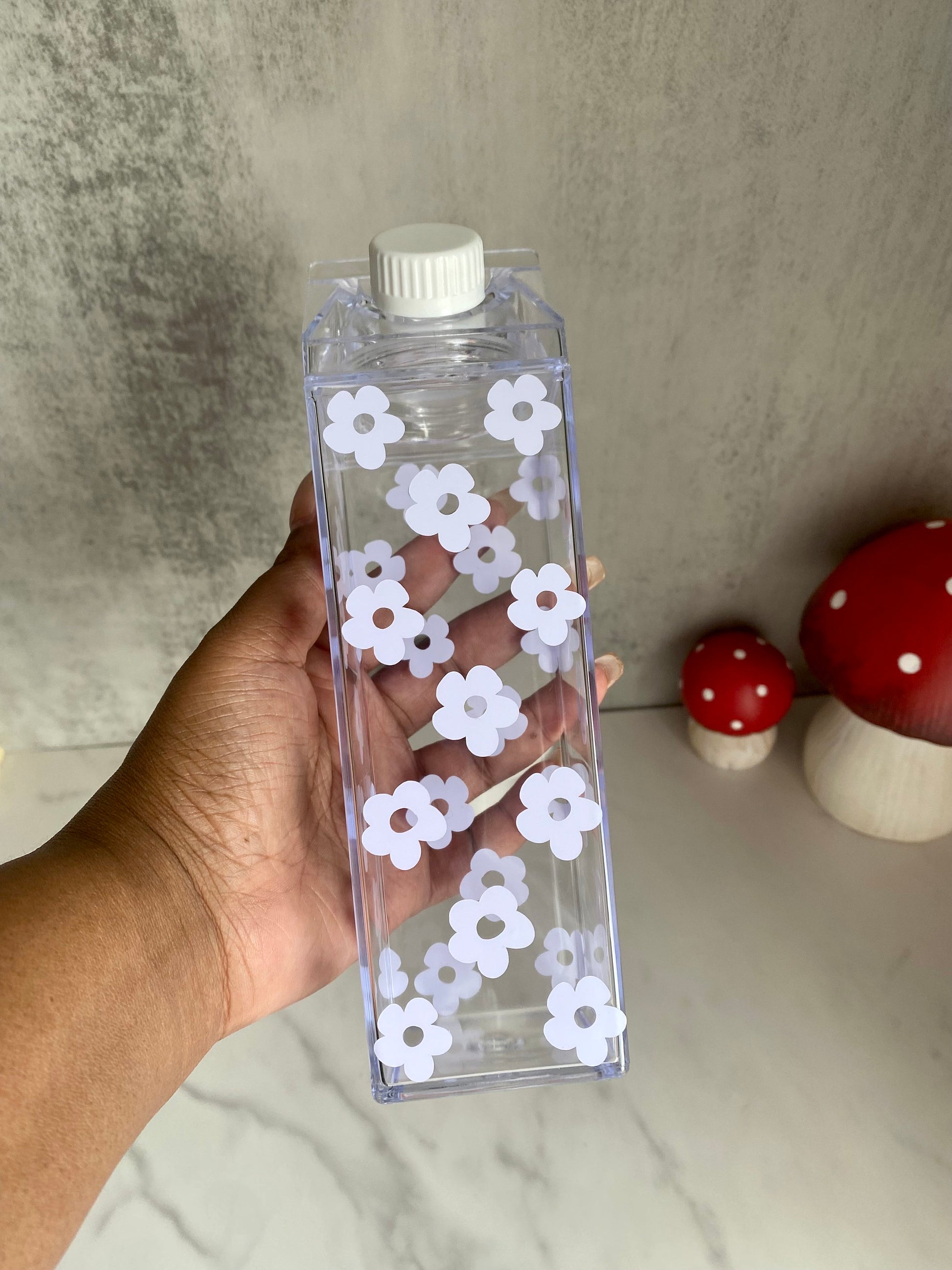 Daisy Milk Carton Water Bottle