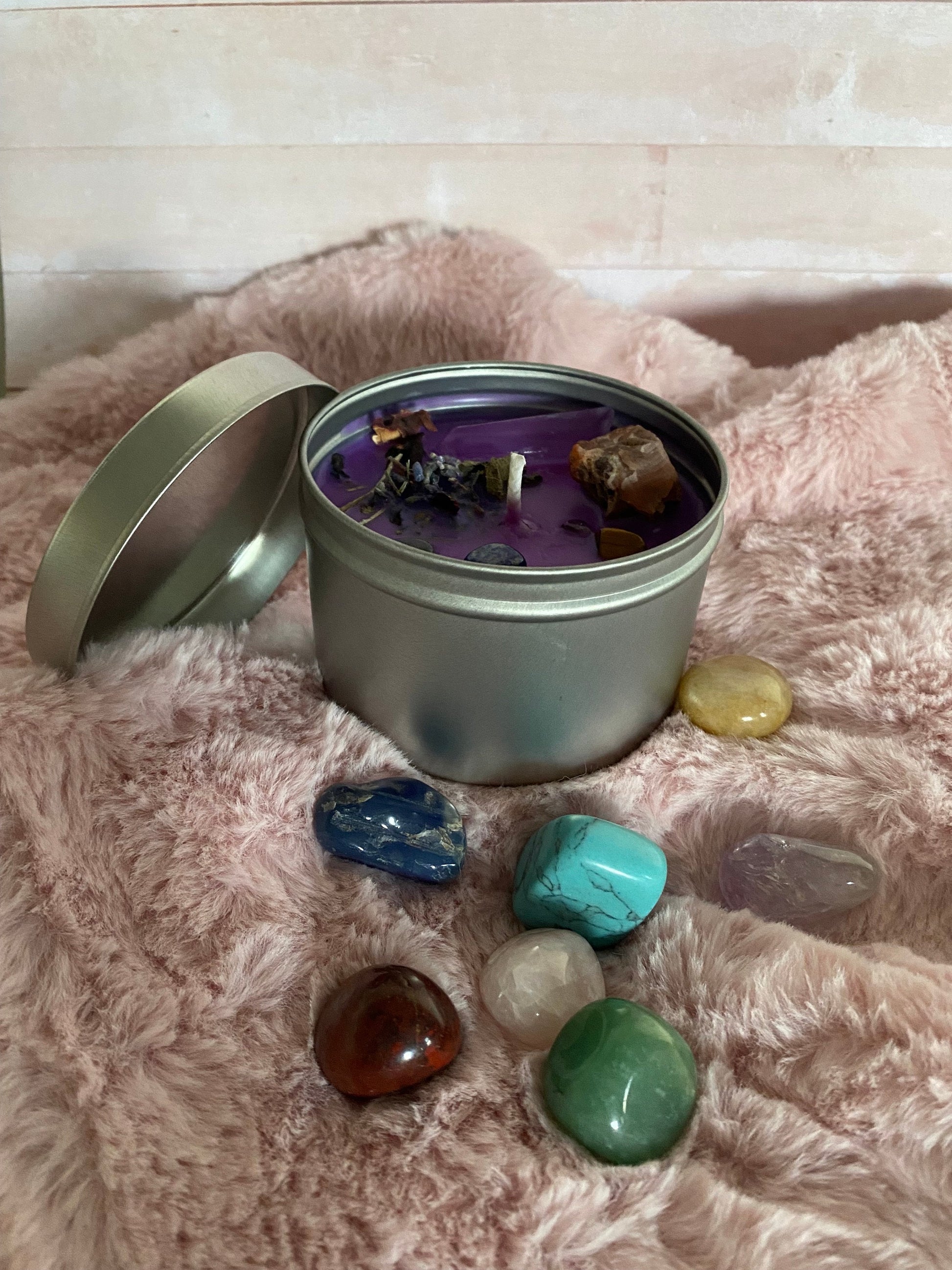 Abundance & Prosperity Hand Poured Crystal Soy Candle 8 oz