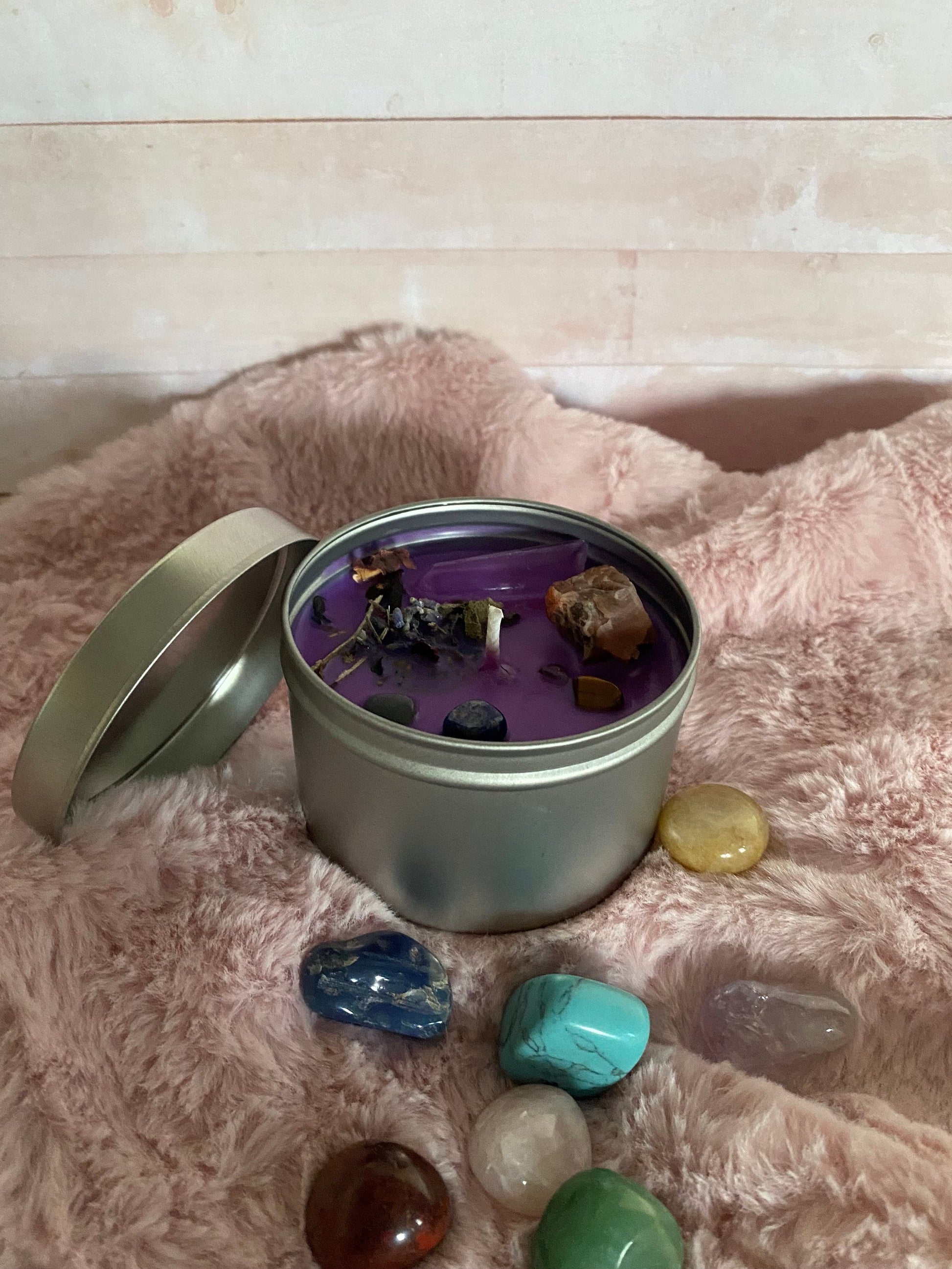 Abundance & Prosperity Hand Poured Crystal Soy Candle 8 oz