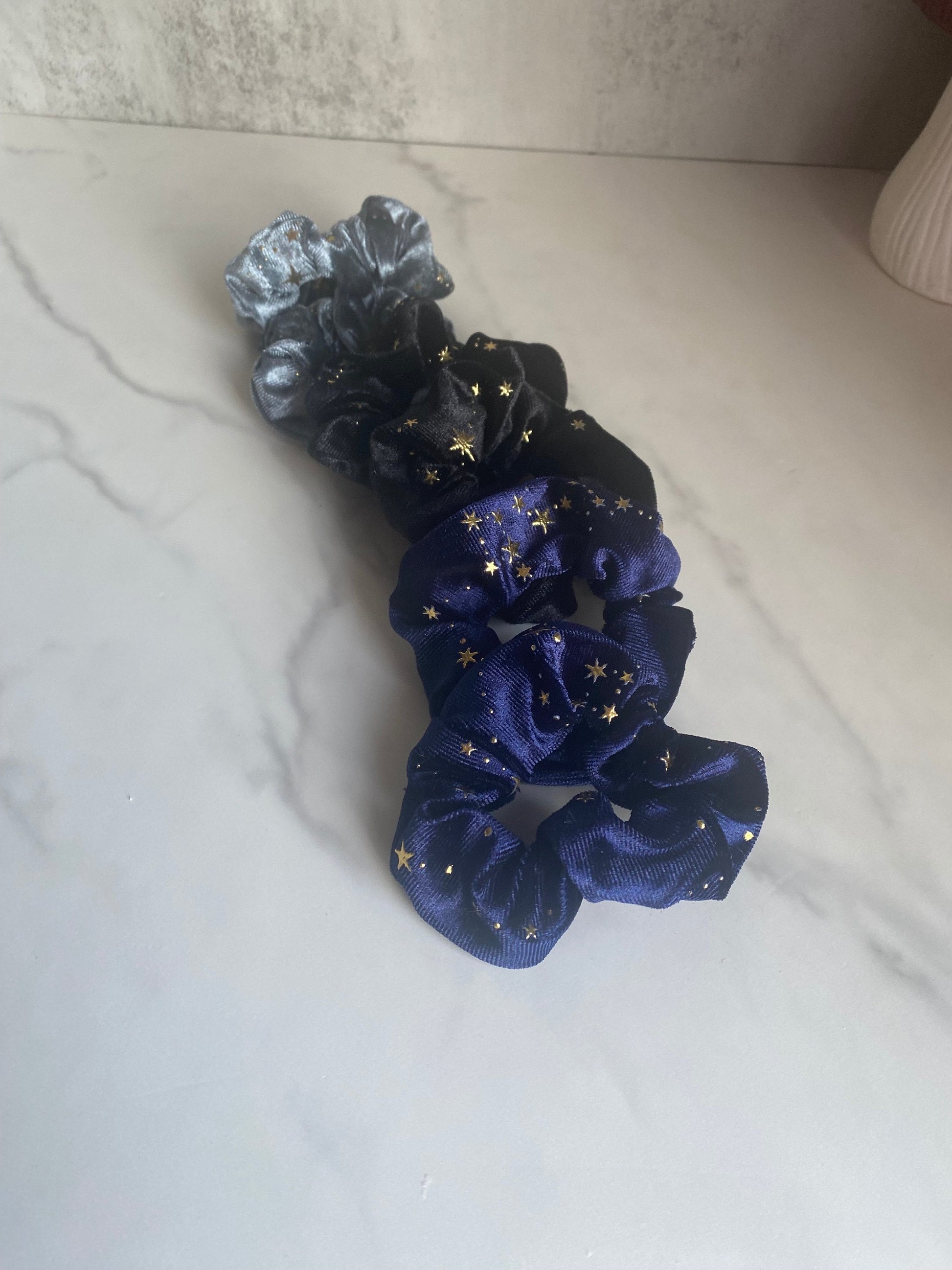 Star Velvet Mini Scrunchies/Velvet Elastic Hair Tie/Handmade Scrunchie